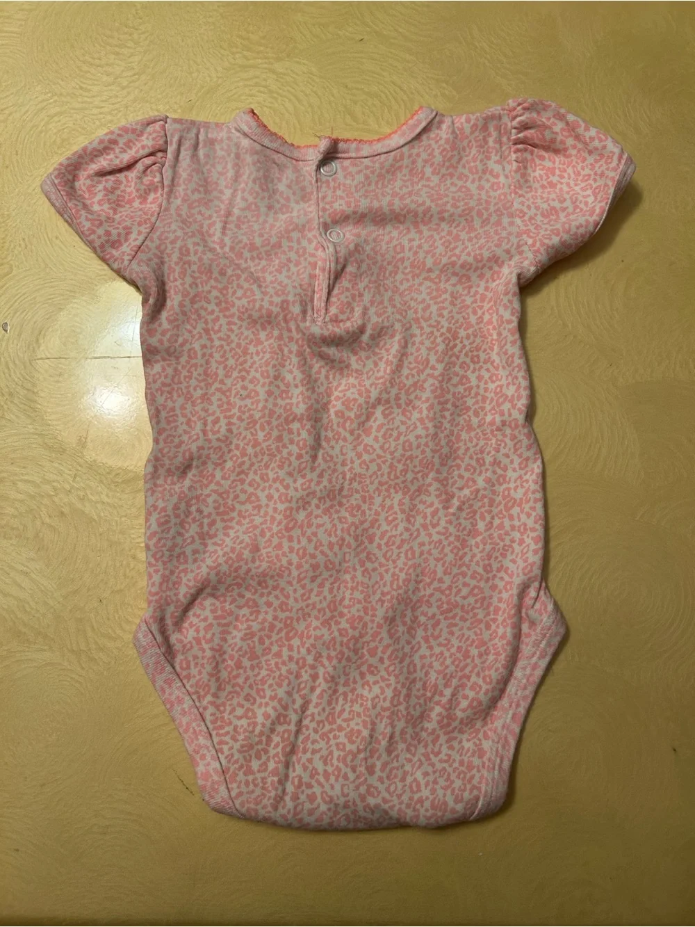 Carter's Pink Leopard-Print Onesie with Teal Bow